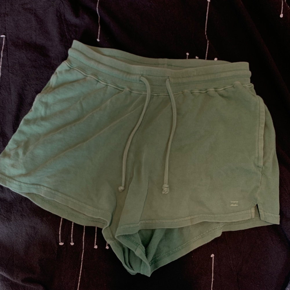 Green billabong sweat comfy shorts